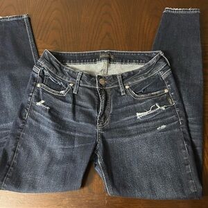 Silver Jeans Blue Skinny Jeans with Distressed Details
